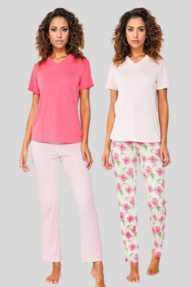 Ladies Designer Printed Loungewear set (4Pcs)